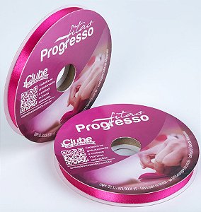 Fita De Cetim Progresso Pink CF002, 10mm - Rolo 50mt