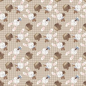 Tricoline Est. Digital Páscoa 44, 100% Algodão 50cm x 1,50mt