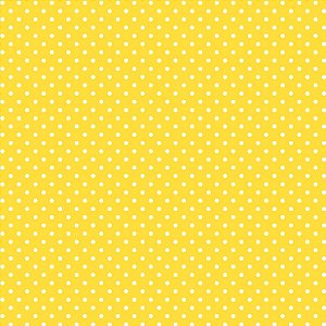 Tricoline Poá Pequeno Branco Fundo Amarelo, 50cm x 1,50mt