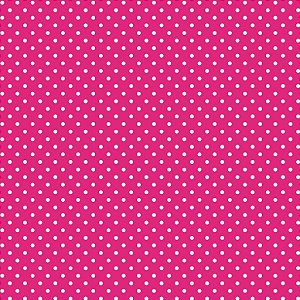 Tricoline Poá Pequeno Branco Fundo Pink, 50cm x 1,50mt