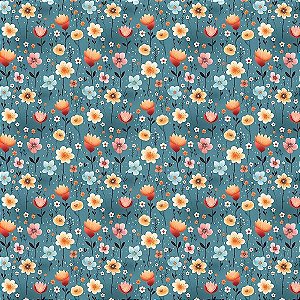 Tecido Tricoline Digital Small Floral 3, 50cm x 1,50mt