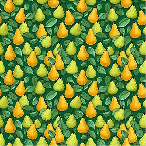 Tecido Tricoline Digital Fruta Pêra, 100%Alg. 50cm x 1,50mt