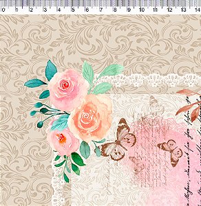 Tricoline Jogo Americano Poesia dos Passaros, 50cm x 1,50mt