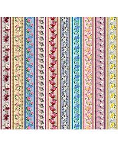 Tricoline Digital Barrado Romance 100% Algodão 50cm X 1,50mt