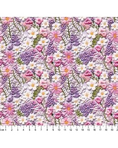 Tricoline Digital 3D Floral Selena 100% Algdão 50cm x 1,50mt