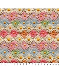 Tricoline Digital 3D Floral Maia 100% Algodão 50cm x 1,50mt