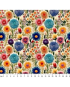 Tricoline Digital 3D Floral Eloise 100% Alg. 50cm x 1,50mt