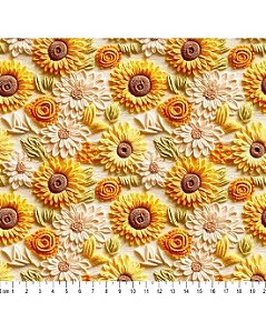 Tricoline Digital 3D Floral Cintia 100% Alg. 50cm x 1,50mt