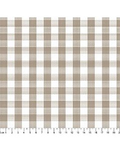 Tricoline Fio Tinto Xadrez 20XM Bege Forte 50cm x 1,50mt