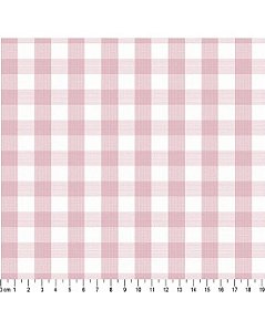 Tricoline Fio Tinto Xadrez 20XM Rosa 100% Alg 50cm x 1,50mt
