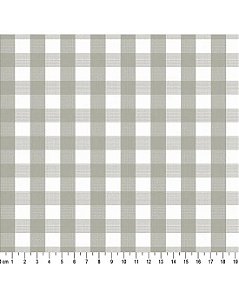 Tricoline Fio Tinto Xadrez 20XM Cinza 100% Alg 50cm x 1,50mt
