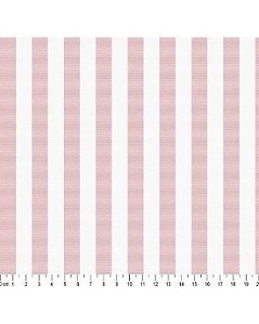 Tricoline Fio Tinto Listrado 230 Rosé 100% Alg 50cm x 1,50m