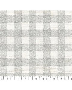 Tecido Linho Misto Xadrez Cinza 70% Algodão 50cm x 1,50mt