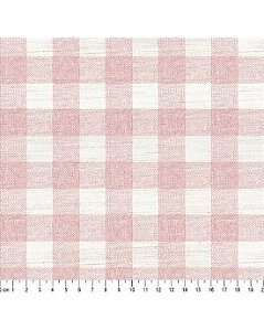 Tecido Linho Misto Xadrez Rose 70% Algodão 50cm x 1,50mt