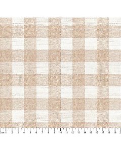 Tecido Linho Misto Xadrez Bege 70% Algodão 50cm x 1,50mt