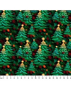 Tricoline Estampa Digital Natal 2024 (Cor 15) 50cm X 1,50mt