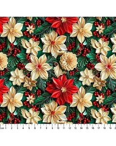 Tricoline Estampa Digital Natal 2024 (Cor 13) 50cm X 1,50mt