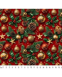 Tricoline Estampa Digital Natal 2024 (Cor 12) 50cm X 1,50mt