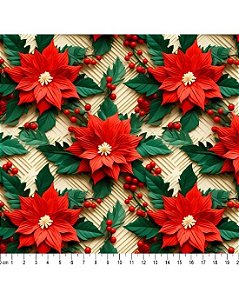 Tricoline Estampa Digital Natal 2024 (Cor 03) 50cm X 1,50mt
