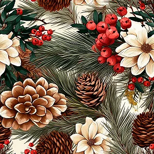Tricoline Digital Natal Rústico 4, 100% Alg. 50cm x 1,50mt