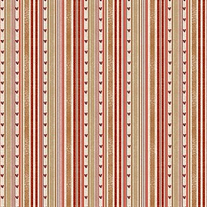 Tricoline Digital Listrado com Corações, 50cm x 1,50mt