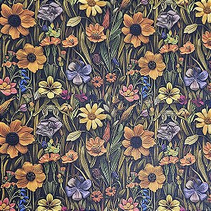 Tricoline Digital Floral Macedonia 02, 100%Alg 50cm x 1,50mt