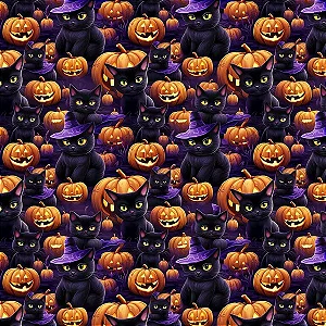Tricoline Digital Halloween 43, 100% Algodão, 50cm x 1,50mt