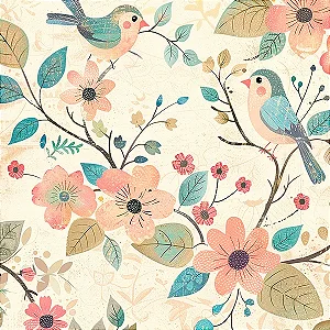 Tricoline Digital Modern Bird 01, 100% Algodão 50cm x 1,50mt