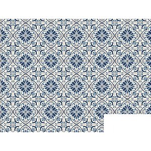 Tecido Tricoline Azulejo Português 01, 100%Alg 50cm x 1,50mt