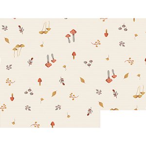 Cotton Linen Cogumelos Delicados 80%Alg 20%Lin 50cm x 1,52mt