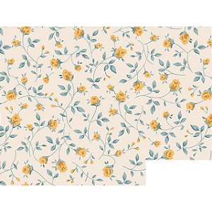 Cotton Linen Floral 80% Algodão 20% Linho, 50cm x 1,52mt