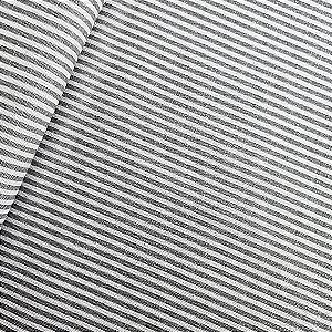Cotton Linen Listrado Cinza 80%Alg. 20% Linho, 50cm x 1,52mt