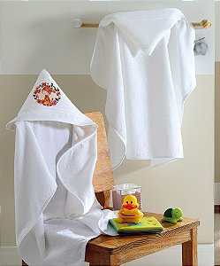 Toalha de Banho c/ Capuz Felpuda Branca Dohler 90cm X 70cm