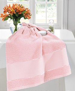 Toalha de Banho Felpuda Rosa 100% Algodão, 70cm x 1,40cm