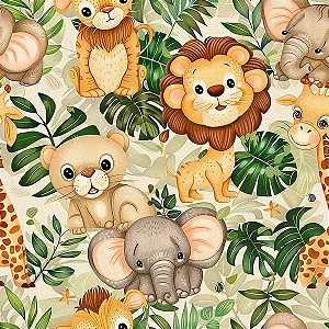Tricoline Digital Safari Boho 01, 100% Algodão 50cm x 1,50mt