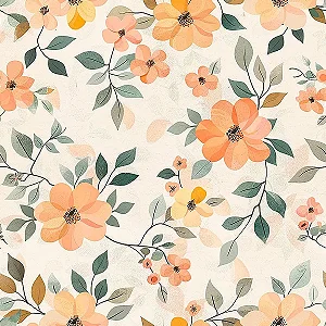 Tricoline Digital Floralzinho 01 Campestre, 50cm x 1,50mt