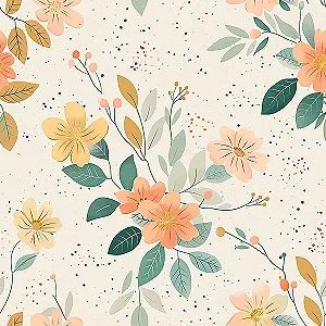 Tricoline Digital Floralzinho 02 Campestre, 50cm x 1,50mt