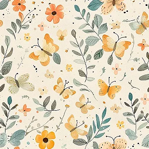 Tricoline Digital Floralzinho 03 Campestre, 50cm x 1,50mt