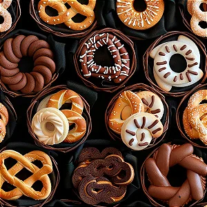 Tricoline Digital Cookie Pretzel, 100% Algodão 50cm x 1,50mt