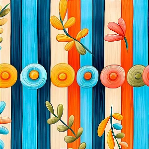 Tricoline Digital Blue Birds Listrado Decorado 50cm x 1,50mt