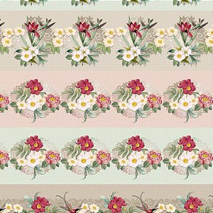 Tricoline Digital Barrado Tulipano, 100%Alg., 50cm x 1,50mt
