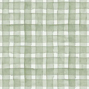 Tricoline Digital Xadrez Aquarela Moss 100%Alg 50cm x 1,50mt