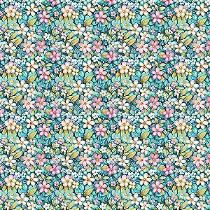 Tricoline Digital Garden 1, 100% Algodão, 50cm x 1,50mt