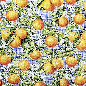 Tricoline Digital Laranjas, 100% Algodão, 50cm x 1,50mt