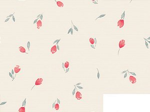 Cotton Linen Florzinha Vermelha 80%Alg 20%Lin, 50cm x 1,52mt