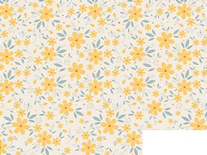 Cotton Linen Florzinhas 01, 80%Alg. 20%Linho, 50cm x 1,52mt