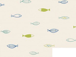 Cotton Linen Peixinhos 02, 80%Alg. 20%Linho, 50cm x 1,52mt