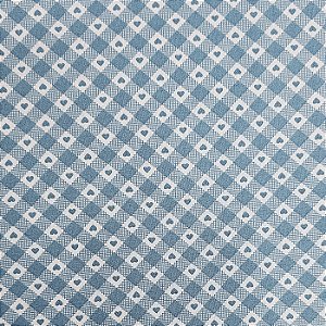 Tricoline Xadrez com Corações Azul Capri, 50cm x 1,50mt