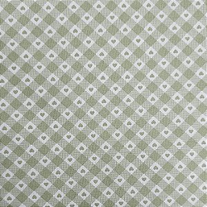 Tricoline Xadrez com Corações Verde Cana, 50cm x 1,50mt