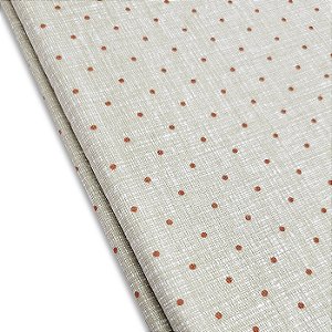Tricoline Linho com Poá Laranja, 100%Algodão, 50cm x 1,50mt